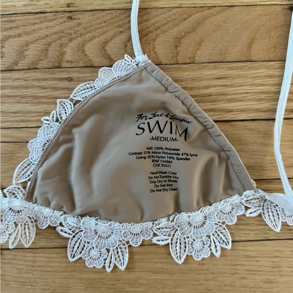 For Love and Lemons cream lace bikini top size M - Picture 4 of 4